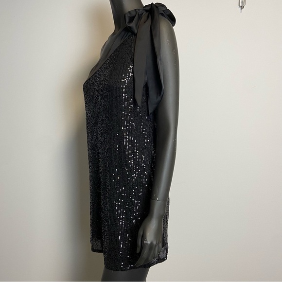 NWT Aakaa Sequins Mini One Shoulder Tie Dress - Picture 7 of 9